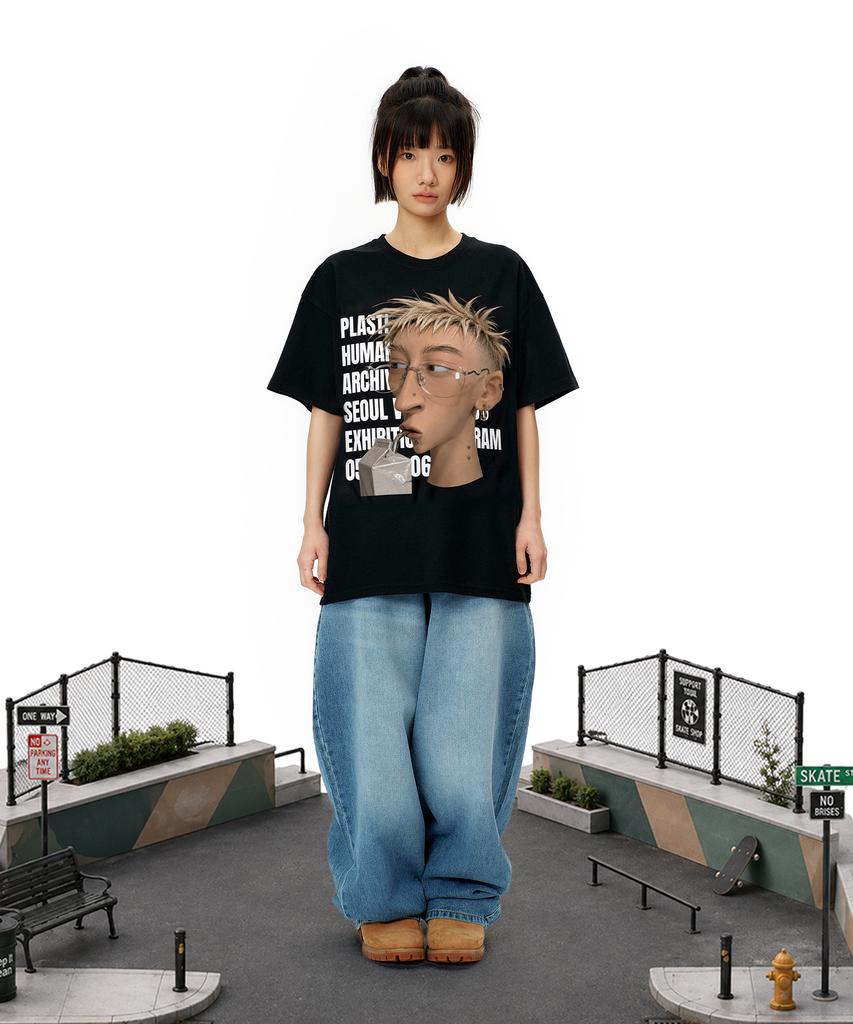 LAUGHER Plastic Human T-Shirt - Black