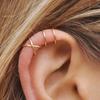 European-American Style 5-Piece Leaf Cartilage Ear Cuff Set - Fashionable, Creative, Non-Pierced Double-Layer Earrings