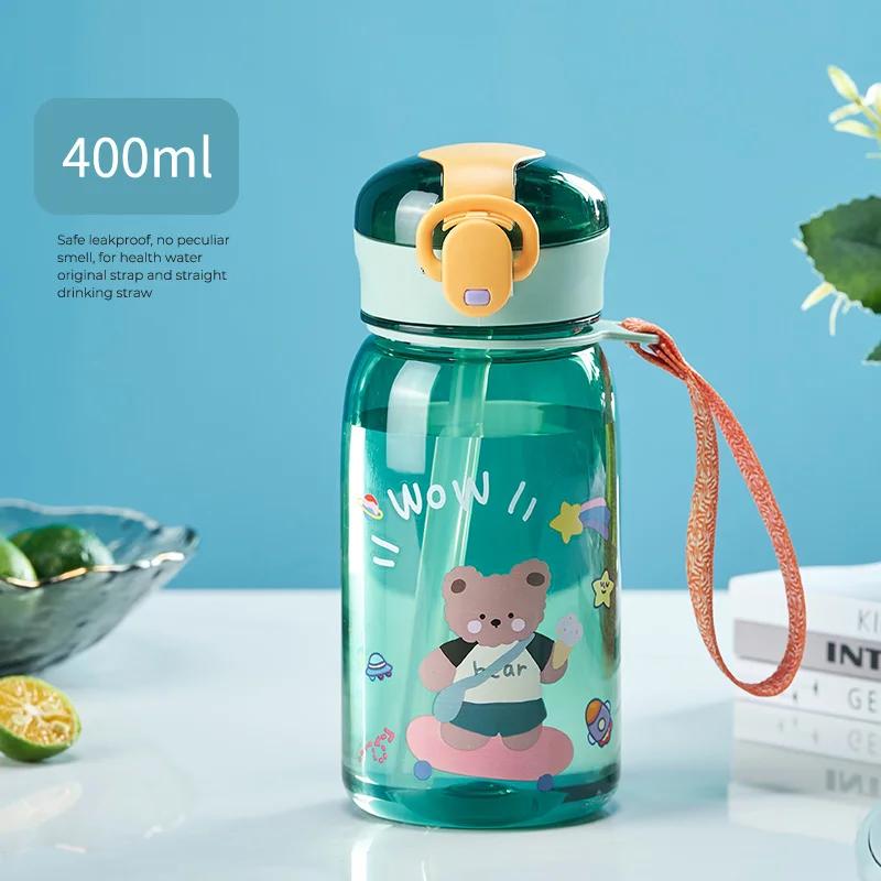 Kids Water Sippy Cup With Straw Cartoon Leakproof Water Bottles Outdoor Portable Drink Bottle Children's Lovely Cup