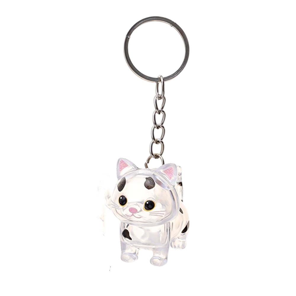 Transparent Acrylic Keychain Cat Hair Storage Capsule Hamster Hair Storage Memorial Key Ring