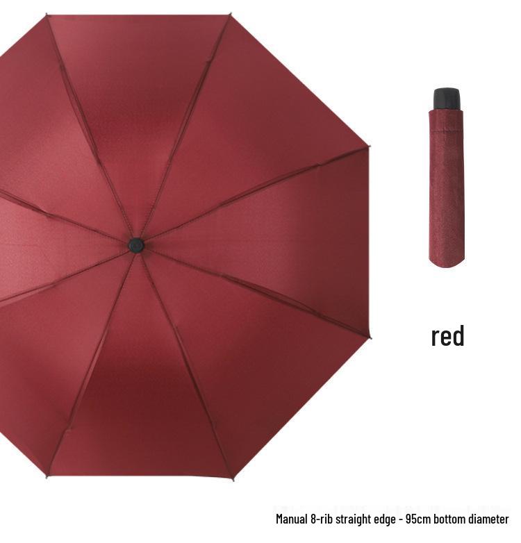 Twelve-Bone Extra-Large Dual-Use Manual Umbrella with Black Glue Sunscreen