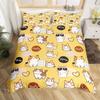 Kawaii Cat Duvet Cover Single Queen for Boys Girls Cute Kitten Pet Bedding SetMicrofiber Blue Comforter Cover with 2 Pillowcase