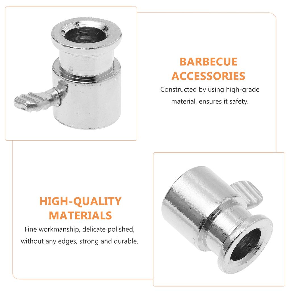 2 Pcs Barbecue Limit Set Outdoor Accessories Grill Sleeves Stop Collar Oven Premium Rotatable Iron Rotary