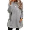 Women's Long Sleeve Pocket Plush Sweatshirt T-Shirt Top