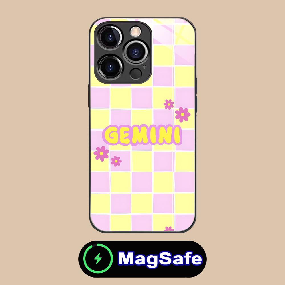 Чехол для мобильного телефона со знаком зодиака Близнецы для iPhone 17 16 15 14 13 12 11 Air Pro Max Plus Mini MagSafe Стеклянный Цветной Чехол Красивый
