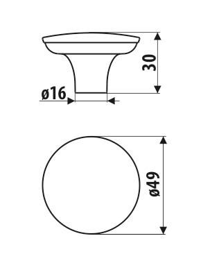 GX01 knob, white, navy blue terrazzo
