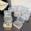 10pcs Plastic Transparent Small Box With Lid Rectangular Earplugs Jewelry Earrings Storage Stud Earrings Box Parts Box