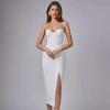 2023 European & American Elegant Diamond-Slitted Sling Bandage Dress