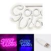 Good Vibes Led Neon Wall Decor With Transparent Backplate For Kids Room Usb Powered