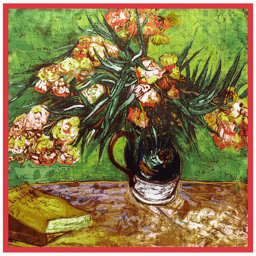 New Fashion Brand Scarf For Ladies Flower Print Silk Scarf Women Square Bandana Large Hijab Female Shawl Scarves Warps