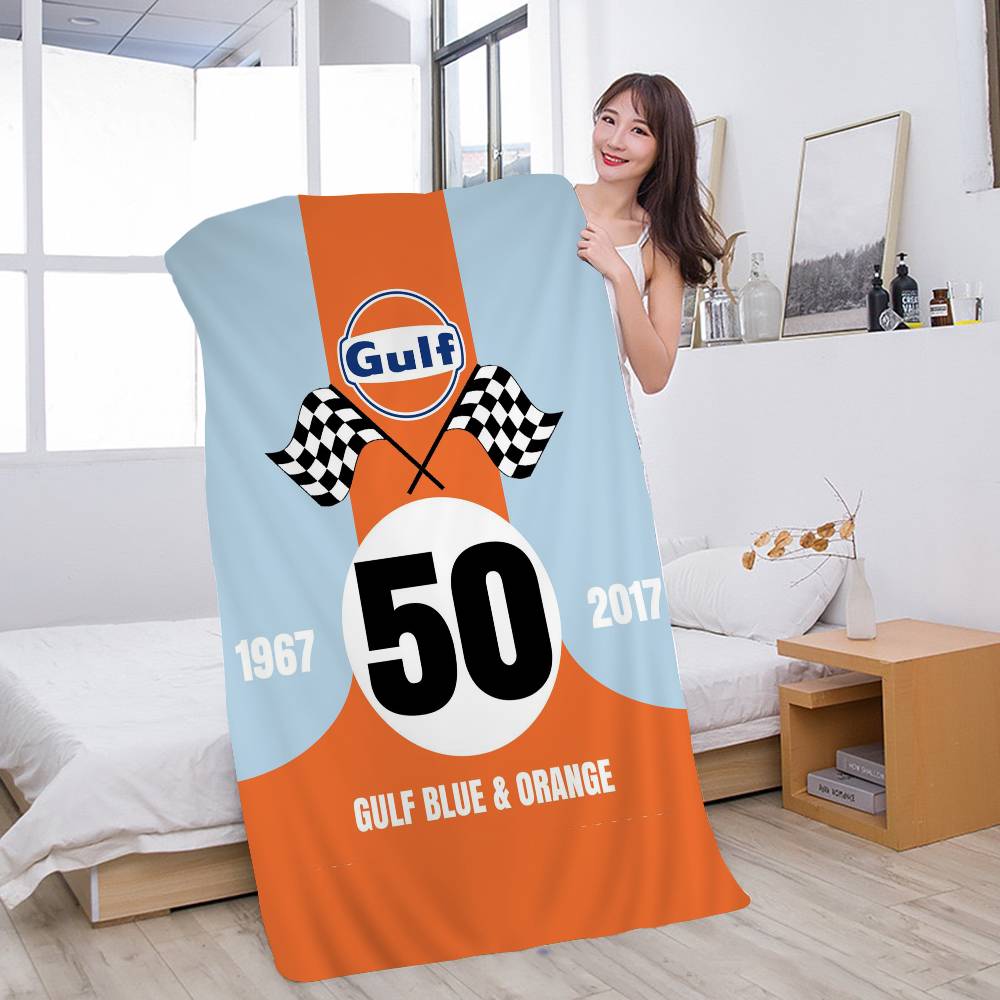 G-Gulf Racing Car Logo Микрофибра Печатное Пляжное Полотенце Скалолазание Йога Пляж Плавание Бег Впитывающее Мягкое Полотенце
