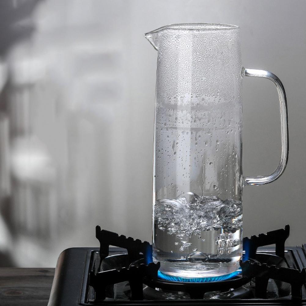 400/1300ml Glass Water Pitcher With Wooden Lid Handle Tea Milk Juice Jug Beverage Container Heat-resistant Glass Cups Drinkware