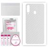 apgo Protective Skin Sticker for the Back Compatible with Samsung Galaxy M40, Wrap Film, Foil, Vinyl - Pattern Transparent Carbon