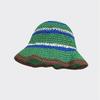 Premium Luxury Unisex Straw Fisherman Bucket Hat Beach Fishing Casual Handmade Multi Color Stripe Hand Crocheted Packable Sun
