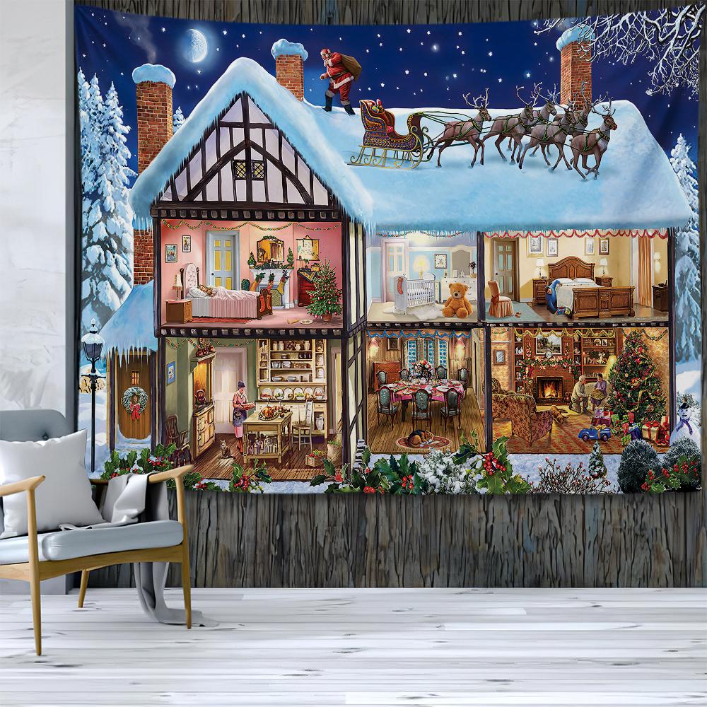 Рождественские гобелены, гобелены, богемные хиппи, украшение комнаты в общежитии, большие тканевые стены, шторы, простыни, пляжные полотенца