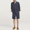 Uniqlo Однотонные модные плиссированные хлопковые шорты Мужские шорты Синие 440286-66