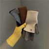 Dual-purpose Color Blocked Knitted Gloves Open-Finger Winter Women Gloves  Skiing
