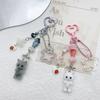 Cute Flocked Kitten Five-Pointed Star Cat Paw Love Keychain Mobile Phone Chain Anti-Lost Lanyard Pendant Earphone Camera Chain