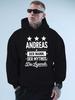 Men'S Graphic Hoodie Featuring a Plush Design for Autumn And Winter Showcasing American Fashion with Printed Details Perfect As a