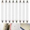 Adjustable Bed Sheet Tensioner, 8 Pieces Elastic Sheet Tensioner, White Sheet