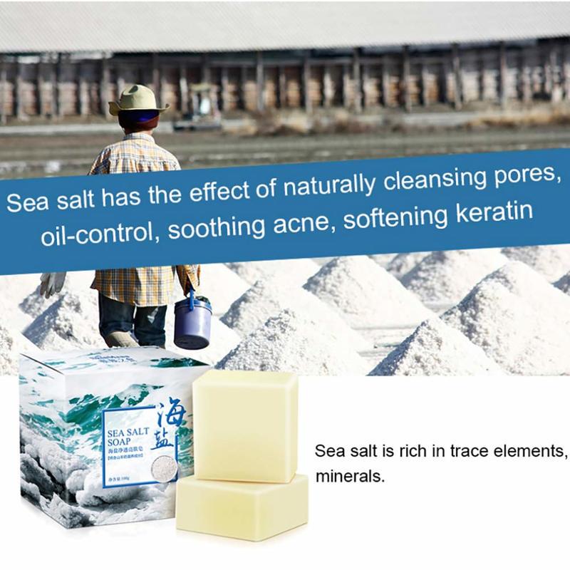 Cleaner Removal Pimple Pores Soap Goat Milk Moisturizing Skin Face Care Sea Salt Soap