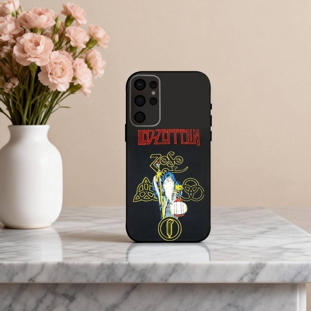 Крутой чехол для телефона с L-Led Z-Zeppelin BAND для Samsung S25, S24, S21, S22, S23, S30, Ultra, S20, Plus, Других. Мягкий черный чехол
