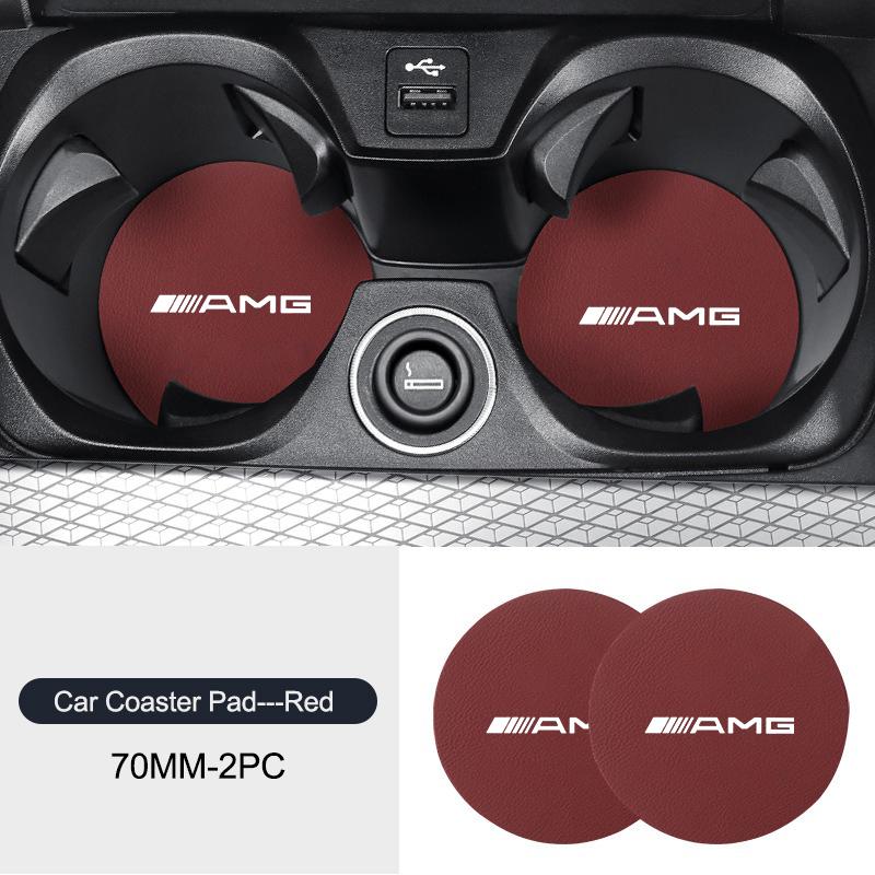 2PCS Car Water Cup Non Slip Pad Coaster Mat Interior Accessories for Mercedes Benz W166 W213 W246 W176 W177 W205 C260 C200 C300