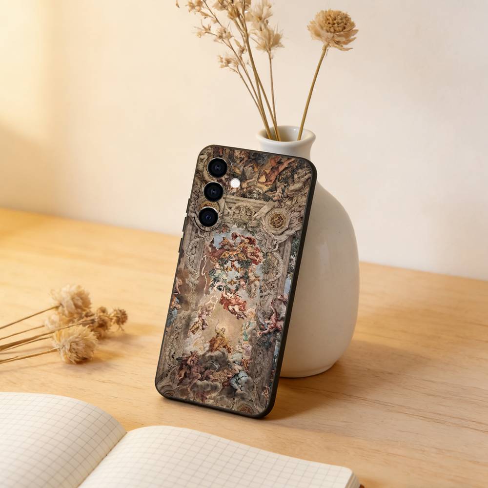 Классический Эстетичный Арт Чехол для Телефона Для Samsung Galaxy A73,A72,A71,A70,A53,A52,A51,Мягкий Силикон Черный Чехол