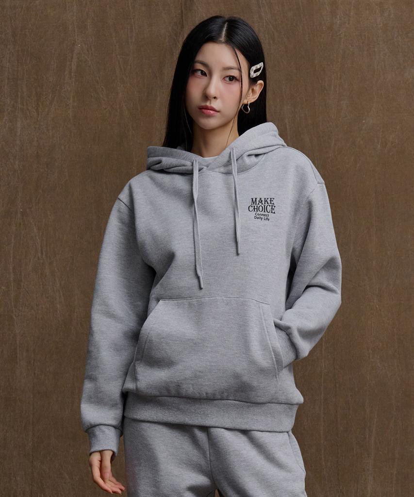 CHASECULT Unisex Essential Brushed Graphic Hoodie - Grey