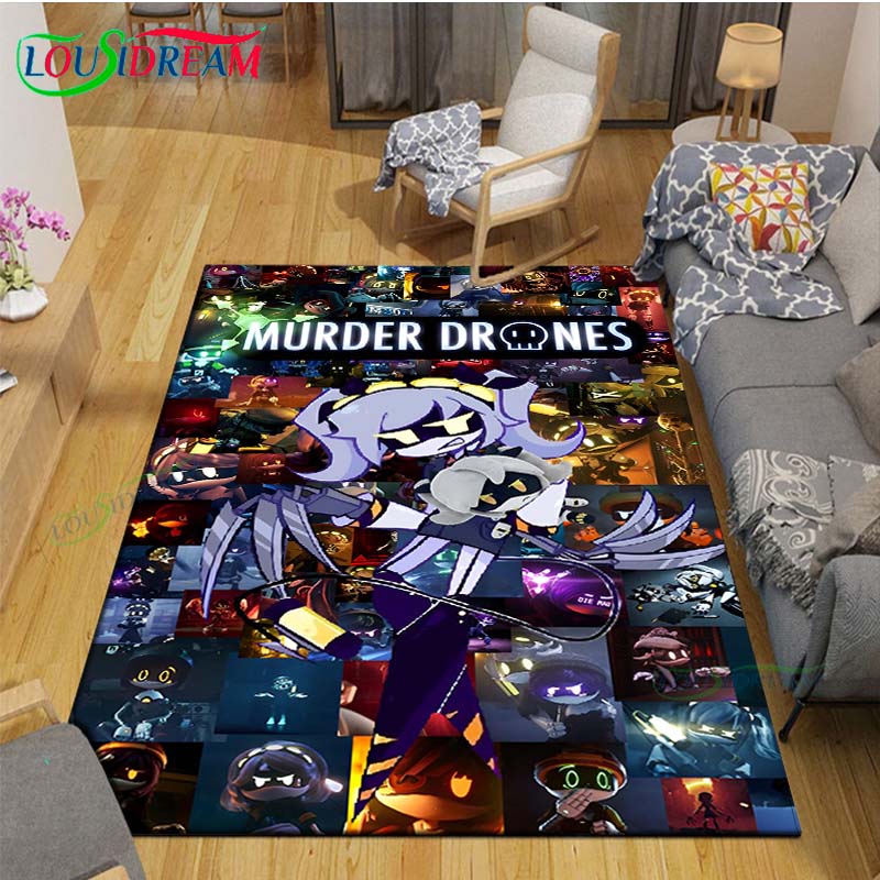 Hot Cartoon Murder Drone Floor Mat INS Style Soft Bedroom Floor House Laundry Room Mat Anti-skid Household Carpets Gift