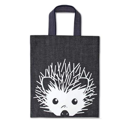 Сумка-тоут Kurashiki Denim Сделано в Японии A4 Shiba Inu Cat Panda Hedgehog Простая эко-сумка Denim Женская стильная Favolic Men's GT-LINE (Ежик, Бесплатно)