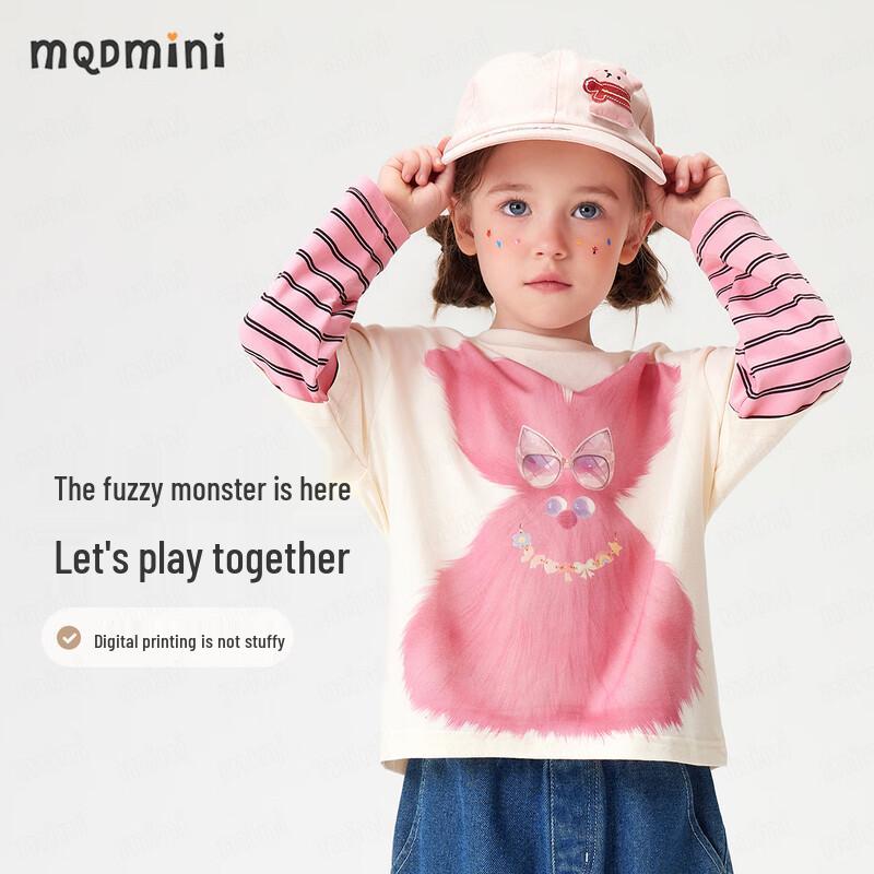 Хлопковая футболка с длинным рукавом и графическим принтом MQD MINI для детей