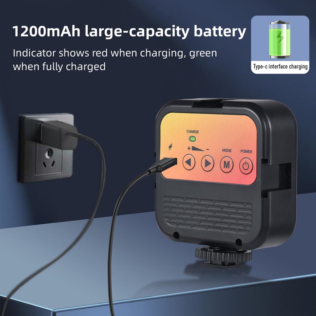 5W Pocket Led Light Mini Video Lamp Bi-color Photography Light with 3 Cold Shoe Mounts & 1/4in