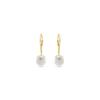 Boucles D'oreilles Luxenter En Argent 925 Avec Perle Blanche Finie En or Jaune 18K Hauteur 19,3 Mm - Essential