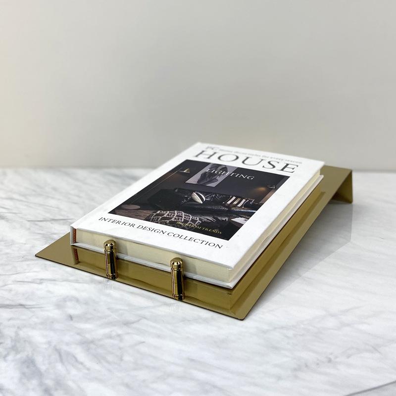 Simple Modern Nordic Geometric Metal Book Holder Photo Holder Folder Ornaments Model House Sales Office Soft Decorations
