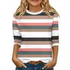 Children's 3/4 Sleeve Tops Casual  Print T Shirt Round Neck Pullover Blouse