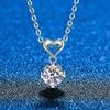 D Color 14K White Gold VVS1 Moissanite Necklace Women 925 Sterling Silver Heart Pendant Round Brilliant Diamonds Necklace Fine Jewelry