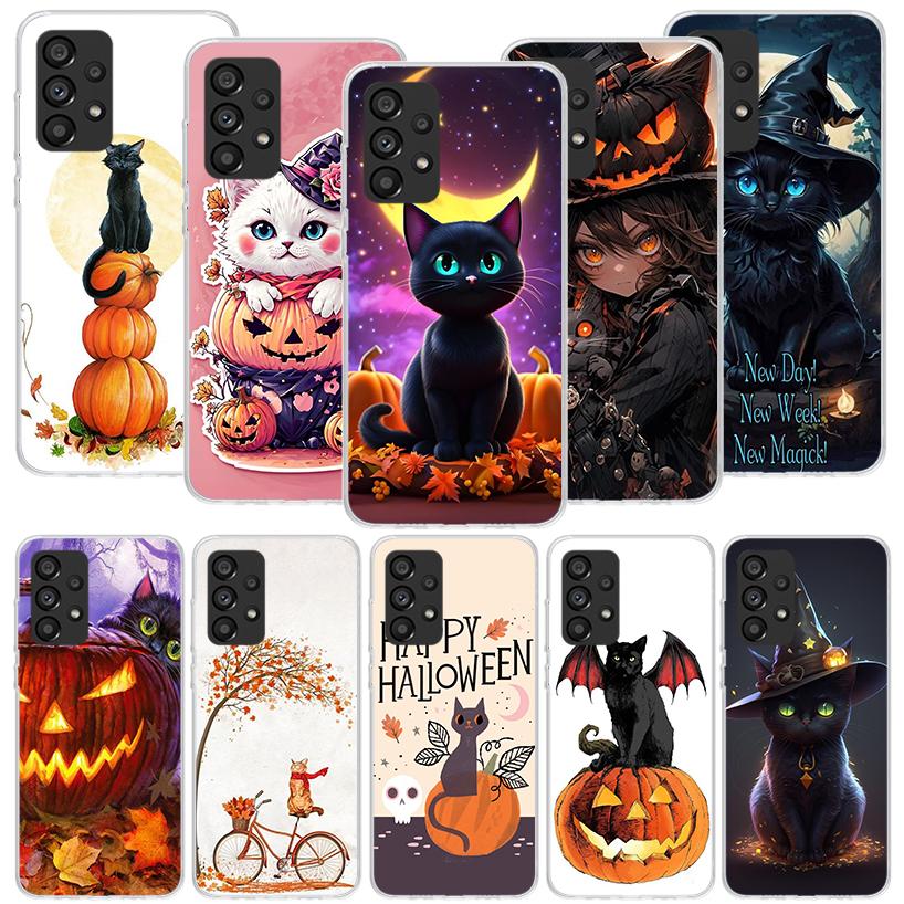 Kitten Cat Christmas Pumpkin Phone Case for Samsung Galaxy A17 A16 A15 A14 A13 A57 A56 A55 A54 A53 A37 A36 A35 A34 A33 A26 A25 A
