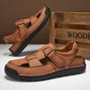 Summer Men's Leather Beach Sandals Pure Handmade Mens Closed Toe Sandals