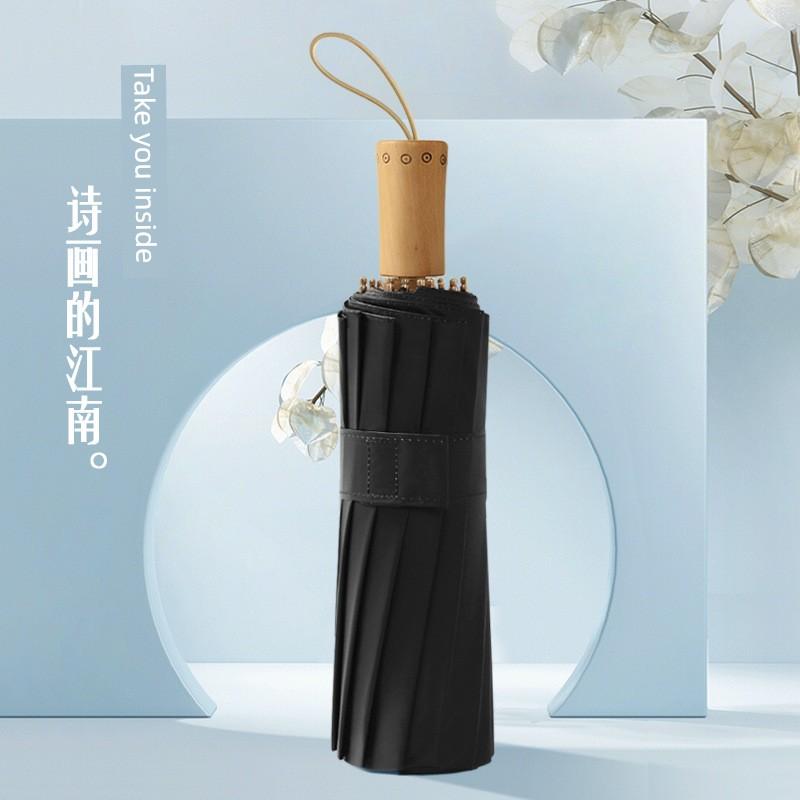 New Creative and Fresh Style 70% off-Rib Umbrella with Wooden Handle, Sunshade Umbrella, Sun Protection Umbrella, 55cm