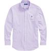 Polo Ss24 Striped Pony Logo Embroidered Long Sleeve Cotton Poplin Shirt Men Shirts Purple 710767330-010