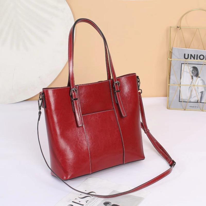Women's Large Cowhide Shoulder Bag Women's Fashion Genuine Leather Women's Bag Large Capacity Tote Bag