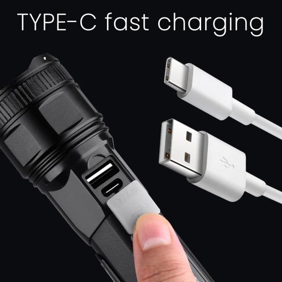 Многофункциональный фонарик с зумом, 5 режимов, регулируемый, ультраяркий, USB-перезаряжаемый, портативный, для кемпинга, походов, аварийный, ручной фонарь