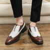 Brogue Business Men's Leather Shoes Fashion Color Blocking Design Style Leisure Outdoor Party Office Wedding Dress Shoes New