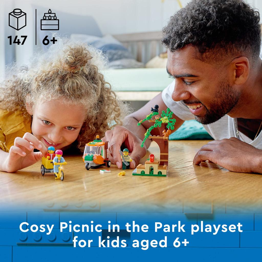 LEGO City Picnic In The Park 60326 Building Kit for Children Ages 5 and Up Includes 3 Mini Figures and 2 Squirrel Figures (147 Pieces)