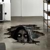 PVC Broken Design Wall Decal Realistic Door Sticker Halloween Ghost Wall Sticker  Prank