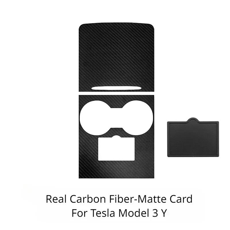 Крышка центральной консоли для Tesla Model 3 Y Настоящее углеволокно Панель отделки подлокотника центрального управления Аксессуары для интерьера автомобиля 2025-2025
