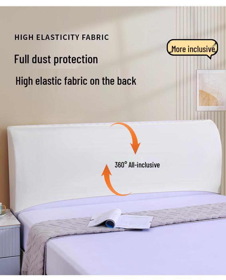 Off-white Thickened Upholstered Headboard Cover - Full Size, Simple and Soft