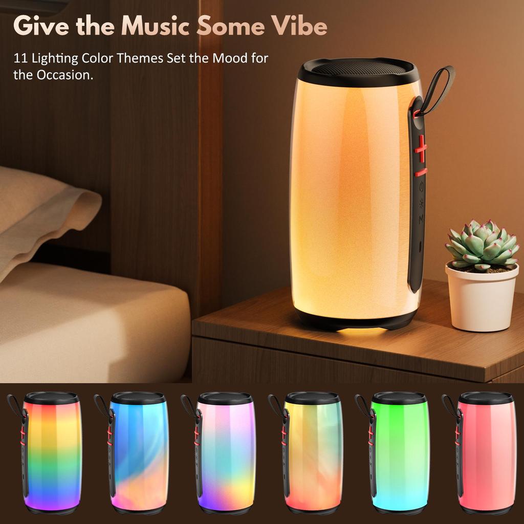 Speaker with Mic System for Singing, Portable Bluetooth Speakers with Dazzling Light and 2 Wireless Microphones for Adults, Mini Karaoke Set for Home