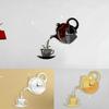 DIY Wall Clock 3D Acrylic Quiet Mirror Wall Hanging Clock Coffee Pot Style Mirror Sticker Clock Livingroom Home Wall Decoration